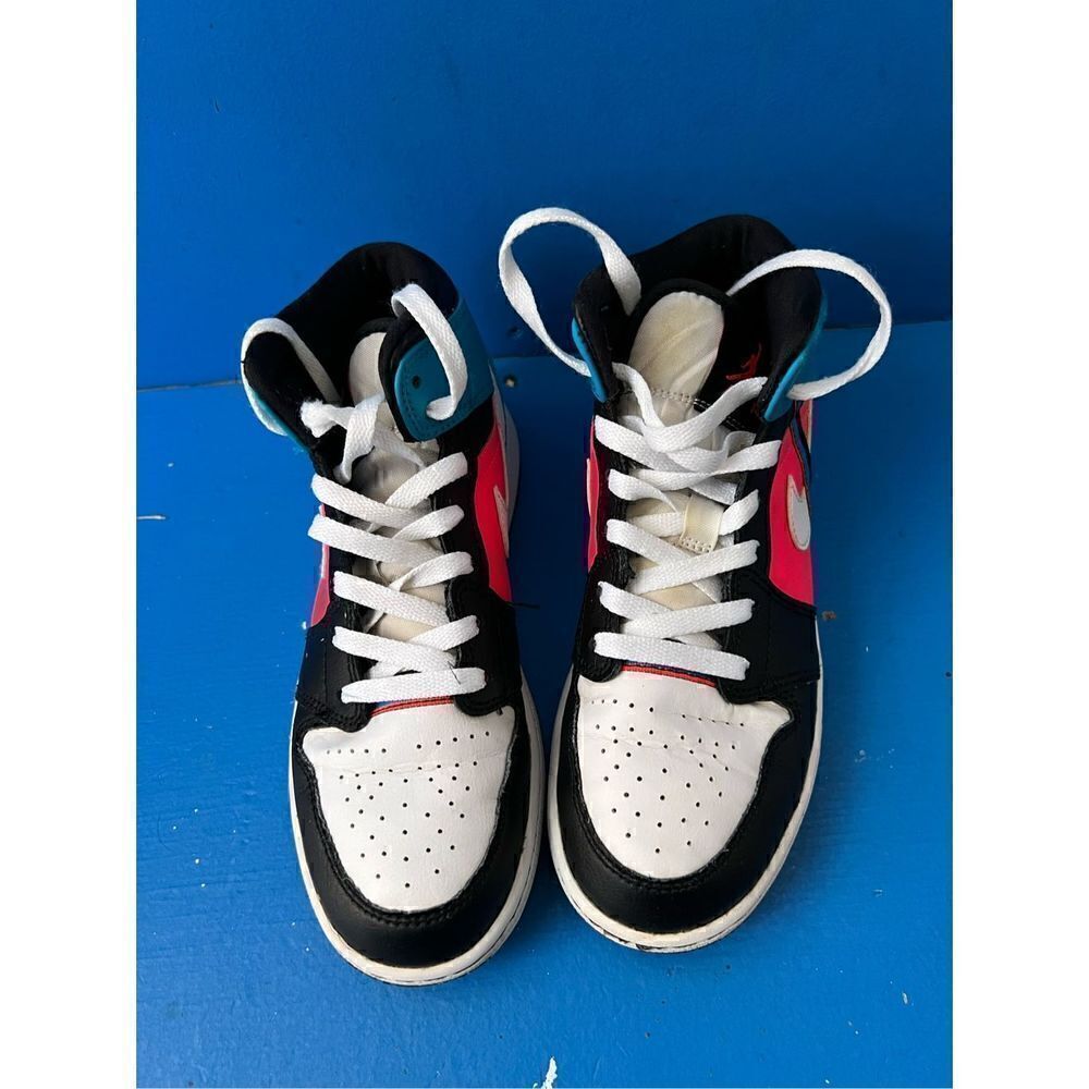 Nike Air Jordan 1 Mid GS Game Time Black Blue Crimson Orbit (CV4891 001) 4.5Y/W6